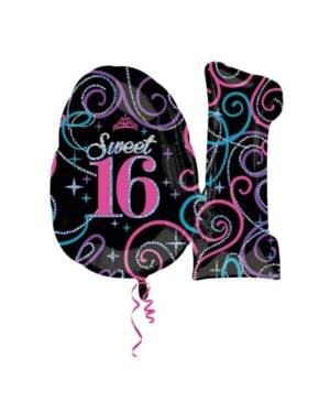Folieballong: "Sweet 16" - 71 x 66cm