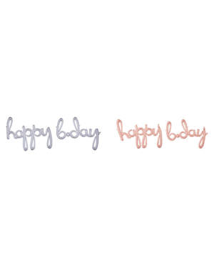 Folieballong / Ballongbanner: "happy b.day" - Flere farger