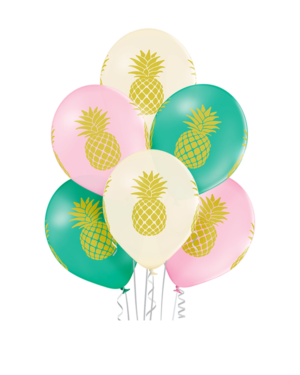 Lateksballonger (6stk): Ananas - 30cm