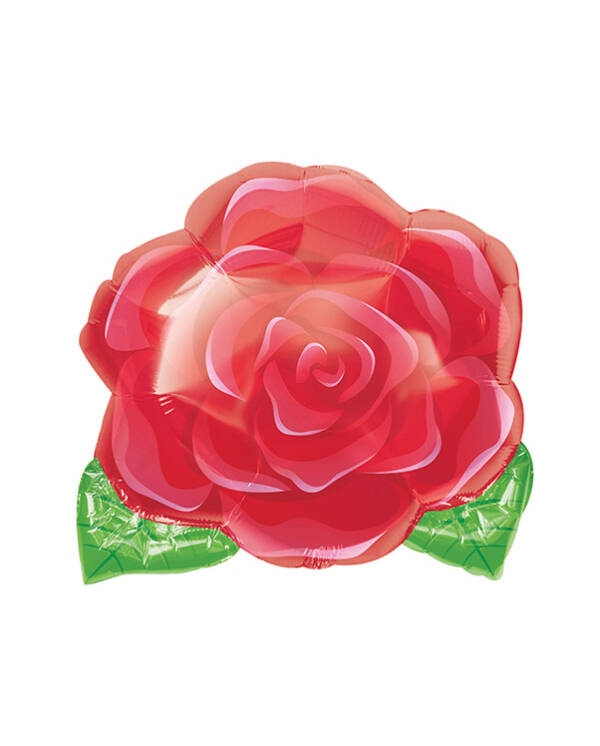 Folieballong: Blomstrende Rose - 46 x 41cm