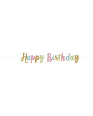 Banner / Girlander: "Happy Birthday" - 365,7 x 20,3cm