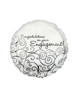 Folieballong: "Congratulations on your Engagement!" - Forlovelse - 46cm