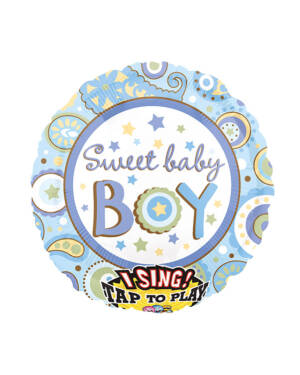 Syngende Folieballong / Folieballong med musikk: "Sweet Baby Boy" - 71cm
