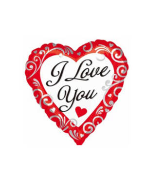 Folieballong: "I Love You" - Hvit - 43cm