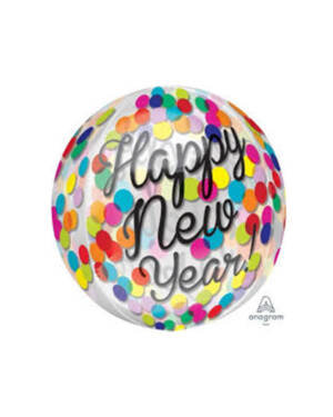 Orbz: "Happy New Year" - Fargerik Konfetti - 38 x 40cm