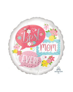 Folieballong: "Best Mom Ever" - Snakkebobler - 71 x 71cm