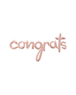 Folieballong / Ballongbanner: "congrats" - Sølv - 142 x 71cm