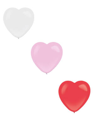 Hjerte lateksballonger (50stk): Flere farger - 30cm