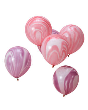 Lateksballonger (10stk): Marmorballonger - 30cm