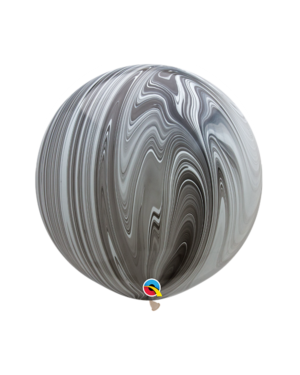 Lateksballonger (2stk): Marmorballonger - Svart & Hvit - 76cm