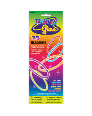 Glowsticks (25stk): Armbånd - Selvlysende - Assortert - 20cm