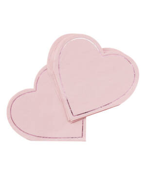 Servietter (18stk): Hjerteformet - 18cm