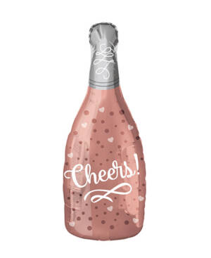 Folieballong: Champagneflaske - "Cheers" - 25 x 66cm