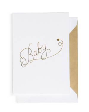 Kort: Baby gold heart - A6