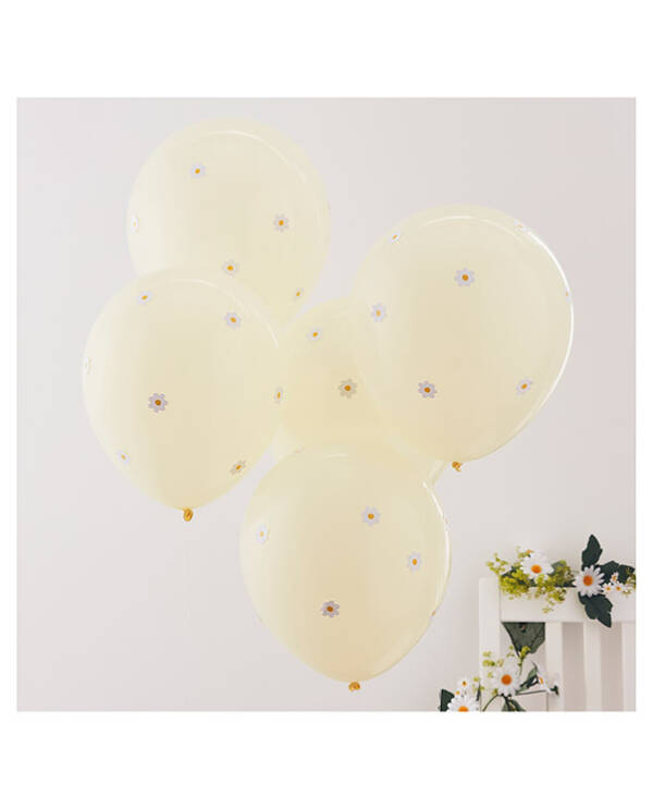 Lateksballonger (5 stk): Blomster som festes på - 30cm