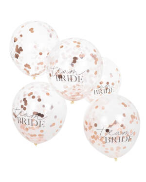 Lateksballonger / Konfettiballonger (5stk): "Team Bride" - 30cm