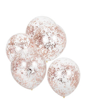 Lateksballonger / Konfettiballonger (5stk): Rosegull - 30cm