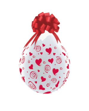 Gave i Ballong (25stk): Hjerter - 46cm