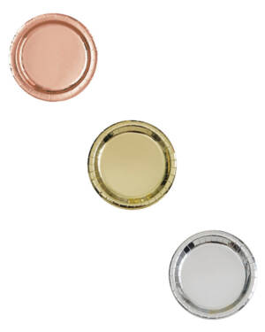 Tallerkener (8stk): Flere farger Metallic - 18cm