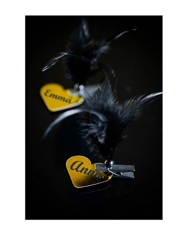 Navneskilt / Navnelapp (10stk): Hjerte - Gull - 4cm
