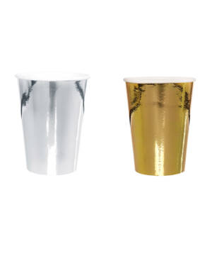 Kopper (10stk): Flere farger - Skinnende - 9,7cm