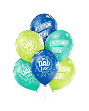 Ballongbukett: "Best Dad Ever" Fargerik
