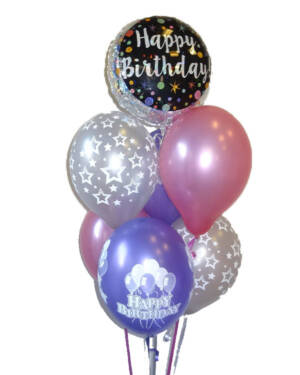 Ballongbukett: Happy Birthday Star
