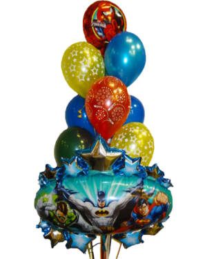 Ballongbukett: Justice League & Spiderman