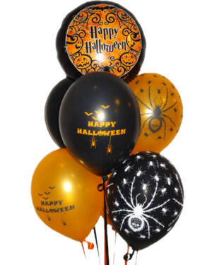 Ballongbukett: "Happy Halloween" - Spiders