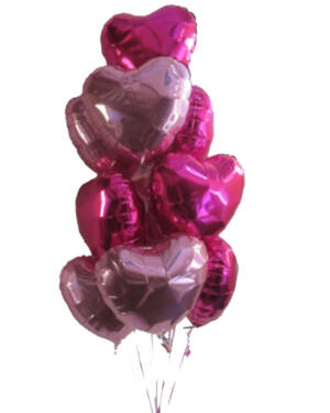 Ballongbukett: I Love you a Dozen - Baby Pink & Magenta