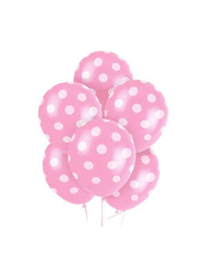 Ballongbukett: Polka Dots - Baby Pink