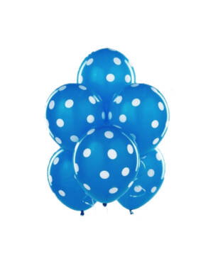 Ballongbukett: Polka Dots - Blue