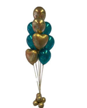 Ballongbukett: The Golden Hearts Mix