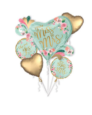 Ballongbukett: "From Miss to Mrs"