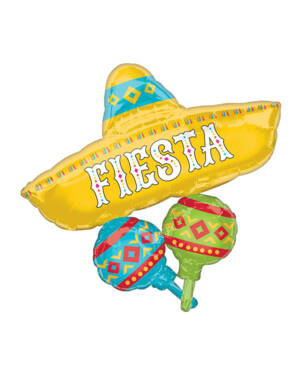Folieballong: "Fiesta" & Hatt - 78 x 81cm