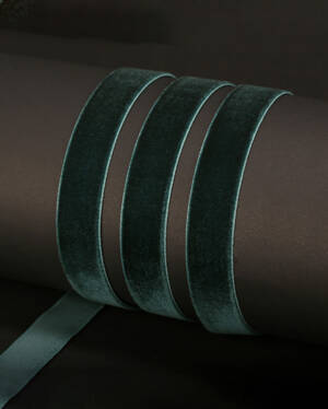 Bånd: Velvet - Green 15mm x 3meter