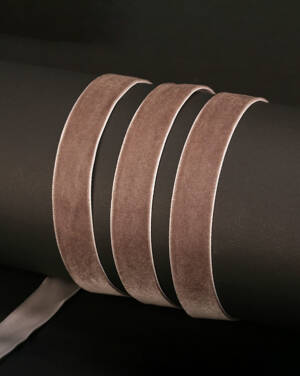 Bånd: Velvet - Grey 15mm x 3meter