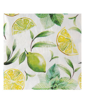 Servietter (20stk): Fargerik Lime & Sitron - 16,5cm