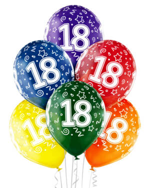 Ballongbukett: Tall Regnbue - "18"