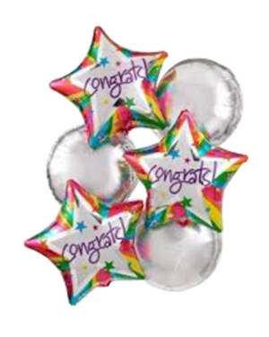 Ballongbukett: Congrats Silver Star