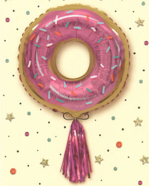 Kort: Donut / Smultring med Tassel