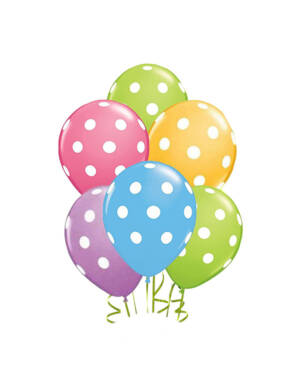 Ballongbukett: Polka Dots - Pastel Mix
