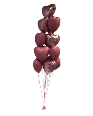 Ballongbukett: Love you a Dozen - Pink & Red