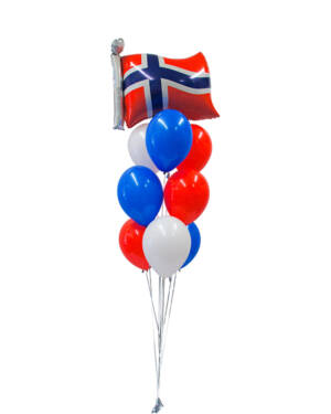 Ballongbukett: Ja vi elsker Norge
