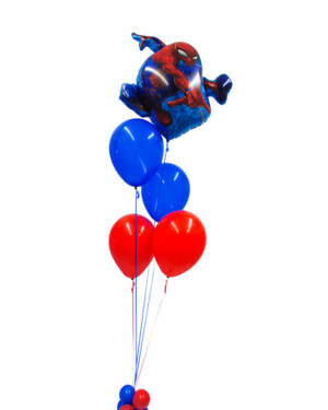 Ballongbukett: Spiderman Red & Blue