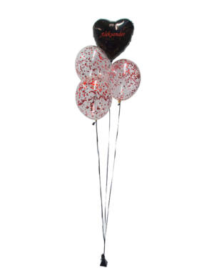 Ballongbukett: Heart with confetti love