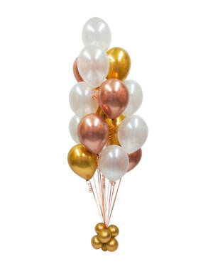 Ballongbukett: Gold & White Party