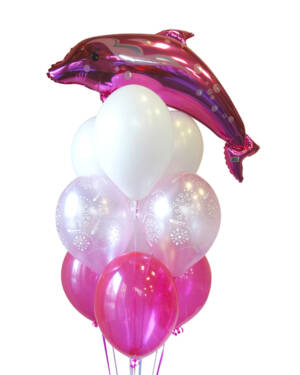 Ballongbukett: Free as the sea - Pink Dolphine