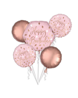 Ballongbukett: "Happy Birthday" - Blush