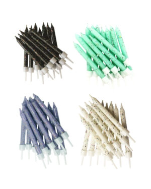 Kakelys (12stk): Glitter / Glitrende - Flere farger - 7,5cm